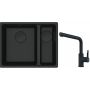 Franke Maris MRG 160-34-15SBR zlewozmywak 52x40 cm Fragranite czarny mat z baterią kuchenną Urban czarny mat (1250697755, 1150627523) zdj.1