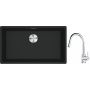 Franke Maris MRG 110-72 zlewozmywak 72x40 cm Fragranite czarny mat z baterią kuchenną Lina chrom (1250687260, 1150693229) zdj.1
