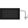 Franke Maris MRG 110-72 zlewozmywak 72x40 cm Fragranite czarny mat z baterią kuchenną Atlas stal szlachetna (1250697757, 1150521439) zdj.1