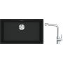 Franke Maris MRG 110-72 zlewozmywak 72x40 cm Fragranite czarny mat z baterią kuchenną Lina chrom (1250687260, 1150712420) zdj.1