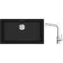 Franke Maris MRG 110-72 zlewozmywak 72x40 cm Fragranite czarny mat z baterią kuchenną Lina chrom (1250687260, 1150693230) zdj.1