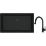 Franke Maris MRG 110-72 zlewozmywak 72x40 cm Fragranite czarny mat z baterią kuchenną Lina czarny mat (1250697757, 1150626053) zdj.1