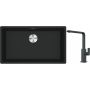 Franke Maris MRG 110-72 zlewozmywak 72x40 cm Fragranite czarny mat z baterią kuchenną Mythos czarna stal szlachetna (1250687260, 1150550441) zdj.1