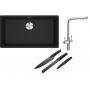 Franke Maris MRG 110-72 zlewozmywak 72x40 cm Fragranite czarny mat z baterią kuchenną Neptune Clear Water chrom (1250687260, 1150370689) zdj.1