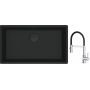 Franke Maris MRG 110-72 zlewozmywak 72x40 cm Fragranite czarny mat z baterią kuchenną Lina chrom/czarny (1250697757, 1150626085) zdj.1