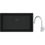 Franke Maris MRG 110-72 zlewozmywak 72x40 cm Fragranite czarny mat z baterią kuchenną Lina chrom (1250697757, 1150693229) zdj.1