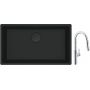 Franke Maris MRG 110-72 zlewozmywak 72x40 cm Fragranite czarny mat z baterią kuchenną Pescara L Slide-In chrom (1250697757, 1150538940) zdj.1