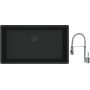 Franke Maris MRG 110-72 zlewozmywak 72x40 cm Fragranite czarny mat z baterią kuchenną Sentinel chrom (1250697757, 1150029591) zdj.1