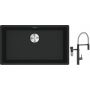 Franke Maris MRG 110-72 zlewozmywak 72x40 cm Fragranite czarny mat z baterią kuchenną Vital Semi-Pro czarny mat/stal (1250687260, 1200621313) zdj.1