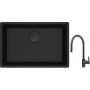 Franke Maris MRG 110-62 zlewozmywak 62x40 cm Fragranite czarny mat z baterią kuchenną Eos czarna stal szlachetna (1250697758, 1150613671) zdj.1