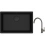 Franke Maris MRG 110-62 zlewozmywak 62x40 cm Fragranite czarny mat z baterią kuchenną Lina kamienny szary (1250697758, 1150626022) zdj.1
