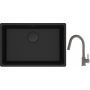 Franke Maris MRG 110-62 zlewozmywak 62x40 cm Fragranite czarny mat z baterią kuchenną Lina kamienny szary (1250697758, 1150626057) zdj.1