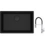 Franke Maris MRG 110-62 zlewozmywak 62x40 cm Fragranite czarny mat z baterią kuchenną Lina chrom/czarny (1250697758, 1150626085) zdj.1