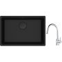 Franke Maris MRG 110-62 zlewozmywak 62x40 cm Fragranite czarny mat z baterią kuchenną Lina chrom (1250697758, 1150693229) zdj.1