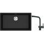Franke Maris MRG 110-72 zlewozmywak 72x40 cm Fragranite onyx z baterią kuchenną Atlas czarna stal szlachetna (1250687261, 1150550427) zdj.1