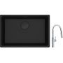 Franke Maris MRG 110-62 zlewozmywak 62x40 cm Fragranite czarny mat z baterią kuchenną Pescara L Slide-In chrom (1250697758, 1150538940) zdj.1