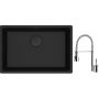 Franke Maris MRG 110-62 zlewozmywak 62x40 cm Fragranite czarny mat z baterią kuchenną Sentinel chrom (1250697758, 1150029591) zdj.1