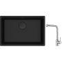 Franke Maris MRG 110-62 zlewozmywak 62x40 cm Fragranite czarny mat z baterią kuchenną Sirius Side chrom (1250697758, 1150668280) zdj.1
