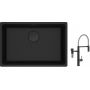 Franke Maris MRG 110-62 zlewozmywak 62x40 cm Fragranite czarny mat z baterią kuchenną Vital Semi-Pro czarny mat/stal (1250697758, 1200621313) zdj.1