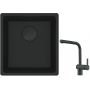Franke Maris MRG 110-37 zlewozmywak 40x37 cm Fragranit + czarny mat z baterią kuchenną Atlas czarna stal szlachetna (1250697760, 1150550427) zdj.1