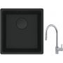 Franke Maris MRG 110-37 zlewozmywak 40x37 cm Fragranit + czarny mat z baterią kuchenną Eos stal szlachetna (1250697760, 1150590045) zdj.1