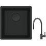Franke Maris MRG 110-37 zlewozmywak 40x37 cm Fragranit + czarny mat z baterią kuchenną Eos czarna stal szlachetna (1250697760, 1150613671) zdj.1