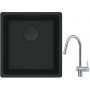 Franke Maris MRG 110-37 zlewozmywak 40x37 cm Fragranit + czarny mat z baterią kuchenną Leda Neo stal szlachetna (1250697760, 1150590047) zdj.1