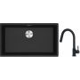 Franke Maris MRG 110-72 zlewozmywak 72x40 cm Fragranite onyx z baterią kuchenną Lina czarny mat (1250687261, 1150626053) zdj.1