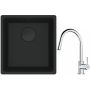 Franke Maris MRG 110-37 zlewozmywak 40x37 cm Fragranit + czarny mat z baterią kuchenną Lina chrom (1250697760, 1150693229) zdj.1