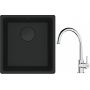 Franke Maris MRG 110-37 zlewozmywak 40x37 cm Fragranit + czarny mat z baterią kuchenną Lina chrom (1250697760, 1150693228) zdj.1