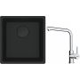 Franke Maris MRG 110-37 zlewozmywak 40x37 cm Fragranit + czarny mat z baterią kuchenną Lina chrom (1250697760, 1150712420) zdj.1
