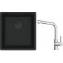 Franke Maris MRG 110-37 zlewozmywak 40x37 cm Fragranit + czarny mat z baterią kuchenną Lina chrom (1250697760, 1150693230) zdj.1