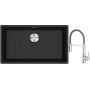 Franke Maris MRG 110-72 zlewozmywak 72x40 cm Fragranite onyx z baterią kuchenną Lina chrom/szary (1250687261, 1150626087) zdj.1