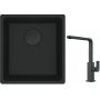 Franke Maris MRG 110-37 zlewozmywak 40x37 cm Fragranit + czarny mat z baterią kuchenną Mythos czarna stal szlachetna (1250697760, 1150550441) zdj.1