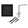 Franke Maris MRG 110-37 zlewozmywak 40x37 cm Fragranit + czarny mat z baterią kuchenną Neptune Clear Water chrom (1250697760, 1150370689) zdj.1
