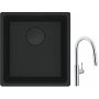 Franke Maris MRG 110-37 zlewozmywak 40x37 cm Fragranit + czarny mat z baterią kuchenną Pescara L Slide-In chrom (1250697760, 1150538940) zdj.1