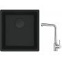 Franke Maris MRG 110-37 zlewozmywak 40x37 cm Fragranit + czarny mat z baterią kuchenną Sirius Side chrom (1250697760, 1150668280) zdj.1