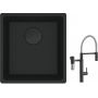 Franke Maris MRG 110-37 zlewozmywak 40x37 cm Fragranit + czarny mat z baterią kuchenną Vital Semi-Pro czarny mat/stal (1250697760, 1200621313) zdj.1