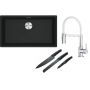 Franke Maris MRG 110-72 zlewozmywak 72x40 cm Fragranite onyx z baterią kuchenną Lina chrom/biały (1250687261, 1150626088) zdj.1