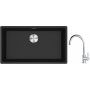 Franke Maris MRG 110-72 zlewozmywak 72x40 cm Fragranite onyx z baterią kuchenną Lina chrom (1250687261, 1150693228) zdj.1