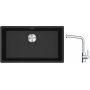 Franke Maris MRG 110-72 zlewozmywak 72x40 cm Fragranite onyx z baterią kuchenną Lina chrom (1250687261, 1150712420) zdj.1