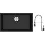 Franke Maris MRG 110-72 zlewozmywak 72x40 cm Fragranite onyx z baterią kuchenną Sentinel chrom (1250687261, 1150029591) zdj.1