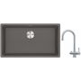 Franke Maris MRG 110-72 zlewozmywak 72x40 cm Fragranite kamienny szary z baterią kuchenną Eos stal szlachetna (1250687262, 1200179979) zdj.1