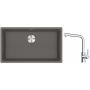 Franke Maris MRG 110-72 zlewozmywak 72x40 cm Fragranite kamienny szary z baterią kuchenną Lina chrom (1250687262, 1150712420) zdj.1