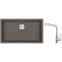 Franke Maris MRG 110-72 zlewozmywak 72x40 cm Fragranite kamienny szary z baterią kuchenną Lina chrom (1250687262, 1150693230) zdj.1