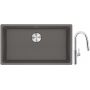 Franke Maris MRG 110-72 zlewozmywak 72x40 cm Fragranite kamienny szary z baterią kuchenną Pescara L Slide-In chrom (1250687262, 1150538940) zdj.1