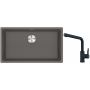 Franke Maris MRG 110-72 zlewozmywak 72x40 cm Fragranite kamienny szary z baterią kuchenną Urban czarny mat (1250687262, 1150627523) zdj.1