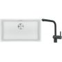 Franke Maris MRG 110-72 zlewozmywak 72x40 cm Fragranite biały polarny z baterią kuchenną Atlas czarna stal szlachetna (1250687263, 1150550427) zdj.1