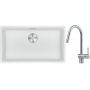 Franke Maris MRG 110-72 zlewozmywak 72x40 cm Fragranite biały polarny z baterią kuchenną Leda Neo stal szlachetna (1250687263, 1150590047) zdj.1