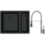 Franke Maris MRG 160-34-15SBR zlewozmywak 52x40 cm Fragranite czarny mat z baterią kuchenną Sentinel chrom (1250697755, 1150029591) zdj.1